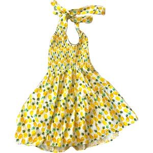 VICTORIA DUNN + KATHLEEN  MAEVE pineapple halter dress mini one shoulder